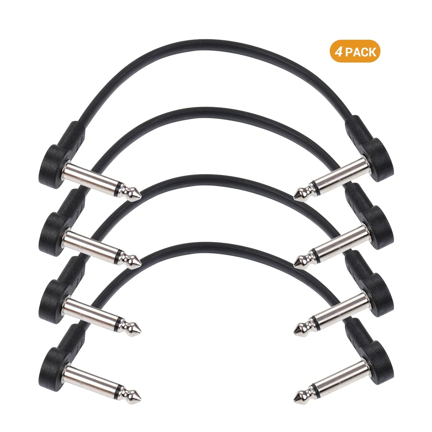 Ggiant AC-8 Pedal Patch Cables – 15 cm Right-Angle Connectors 4 pcs