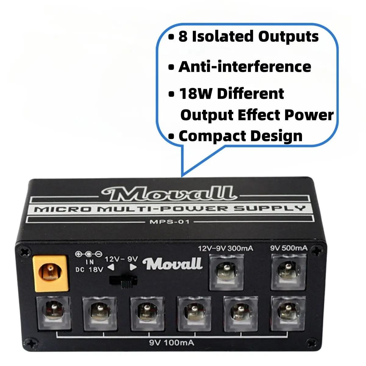 Movall MPS-01 - Pedal Power Supply 8 Isolated Output.