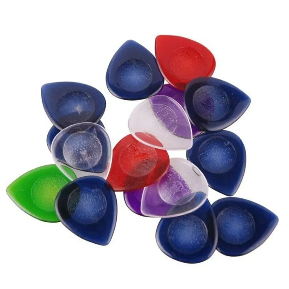 50Pcs Alice Stubby Guitar Picks in assorted colors, featuring a durable design for enhanced grip and precision. Ideal for electric and jazz guitar players.